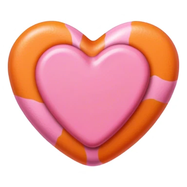 Candy heart orange and pink sticker