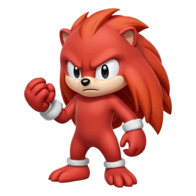 Sonic the hedgehogs friend knuckles a red animal with peach arms and white gloves sticker