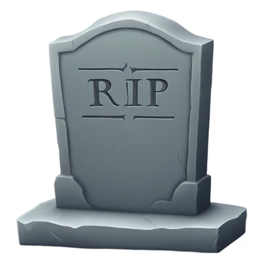 Tombstone that says RIP Monday sticker