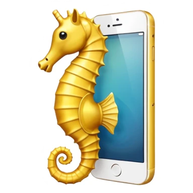 Yellow seahorse in the iPhone sticker