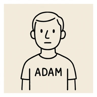 adam, simple character, neutral expression sticker