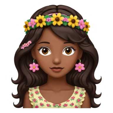 mujer morocha,  pelo ondulado,  pelo largo  color marron oscuro, ojos marrones oscuros sticker