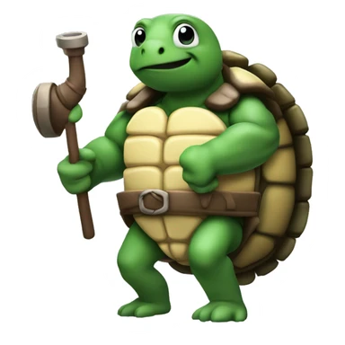 Nunja turtle Raphael with pumping bicep  sticker
