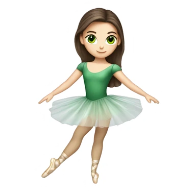 Very clear brunette haired whit plaid skin and green eyes doing ballet  sticker
