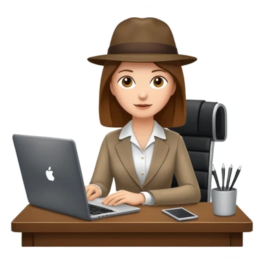 Mach mir einen Trader der in einem Schreibtischstuhl sitzt mit einem Laptop. vor sich am tisch. Aber er soll alleine sein. Mach ihn mit anzug und braunen haaren sticker