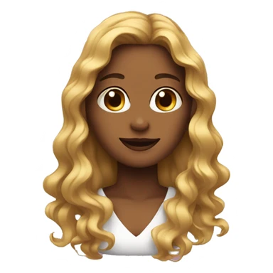 A girl v shape face wavy hair sticker