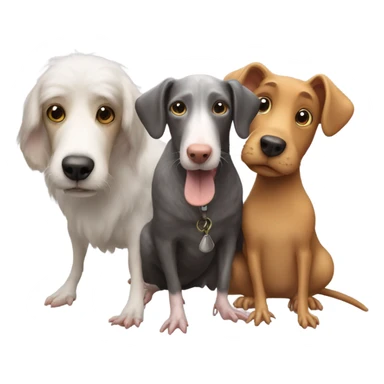 Group of three friends, one rat, dog and a hen sticker