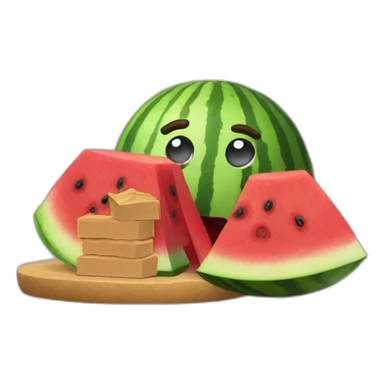 watermelon eating peanut butter sticker