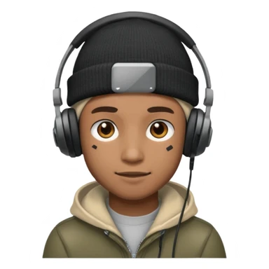 garcon avec un bonnet et un casque gaming sticker