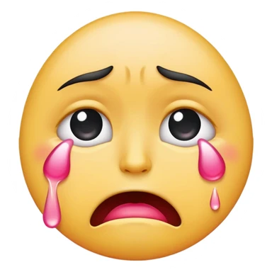 Traditional Crying Emoji But With Pink Tears Instead Of Blue sticker