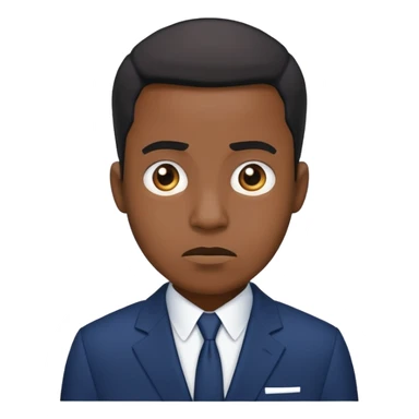 Black man confused in a navy blue suit  sticker