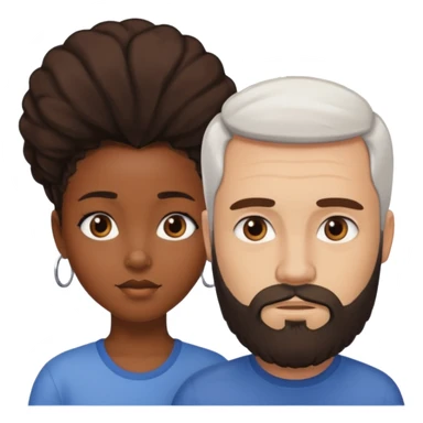 Black girl with bearded white man sticker
