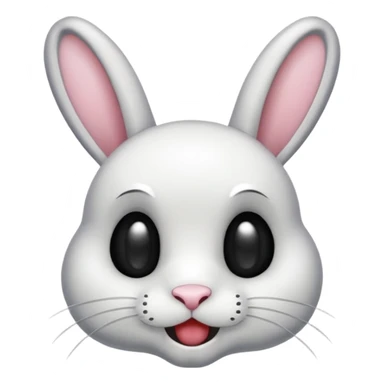 emoji d'une tête de lapin squelette noire qui dit bonjour de la main sticker