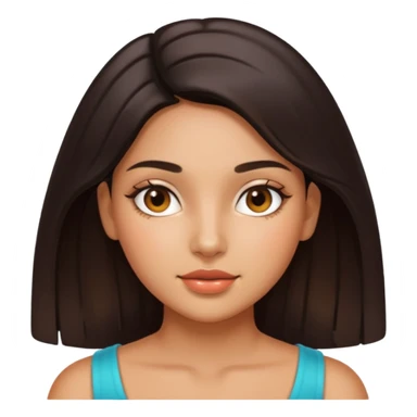 Latina girl with shiny, oily skin that's very noticeable sticker