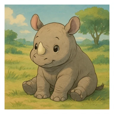 baby rhino sticker