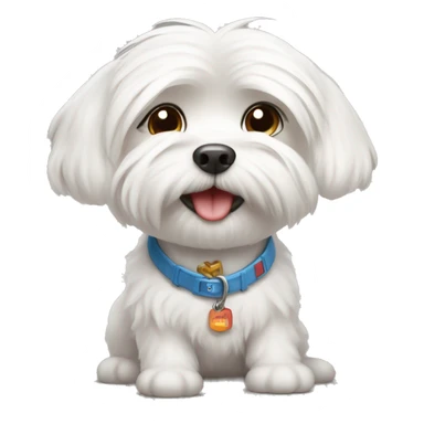Adorable Maltese getting into mischief  sticker