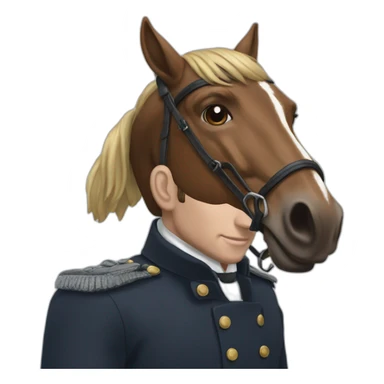 Macron qui chevauche un cheval sticker