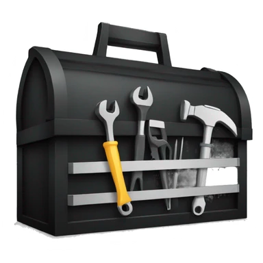 black toolbox with tools sticker