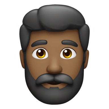Rapaz negro de barba e bigode com sobrancelha de circunflexo sticker