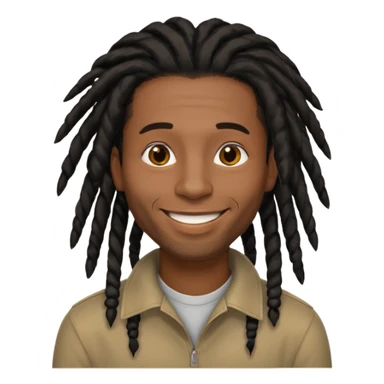 African American man with black dreadlocks shoulder length sticker