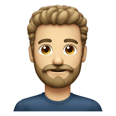 Hombre blanco pelado con barba y bigote marrones  sticker