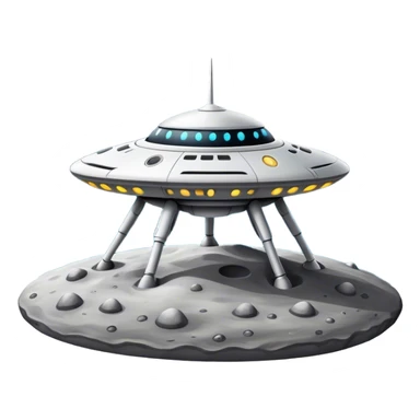 ufo on moon sticker