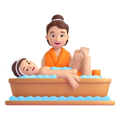 relaxing spa wellness treatment with happy face sticker