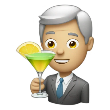 Drunk guy with martini sticker