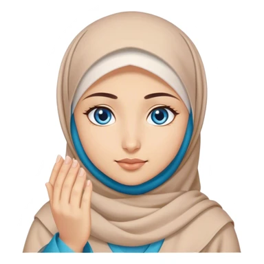 Turkish beautiful finish Konya girl blue eyes with hijab and dua  sticker