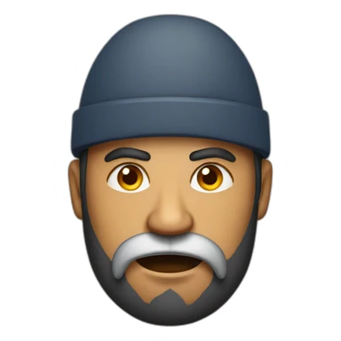 Angry indian man with beard with hat sticker