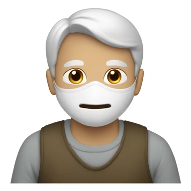 A dad with white mask sticker