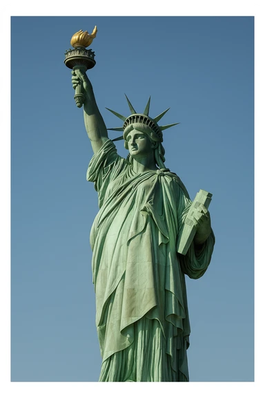 Statue of Liberty, iconic American symbol, detailed, realistic, majestic sticker