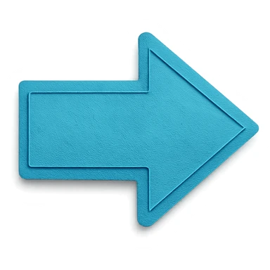 right pointing arrow icon in paper craft style, no background sticker