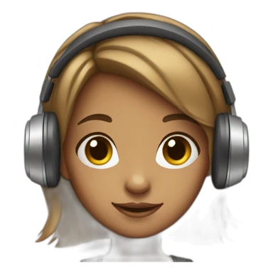 Girl wearing headphones sticker