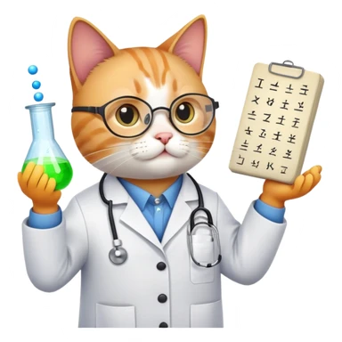 Cat doing physics sticker