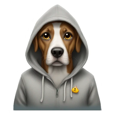 dog with a hoodie smoking sticker
