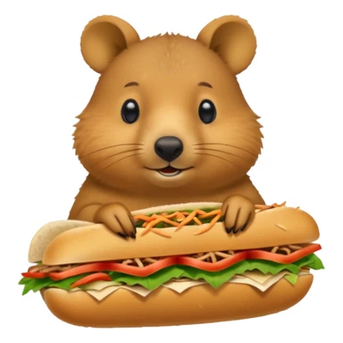 quokka eating bahn mi sticker