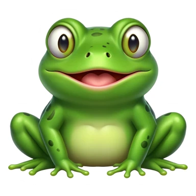 Very cartoony green frog with exaggerated features, big bulging cross-eyes, and long tongue sticking out, silly comic expression sticker