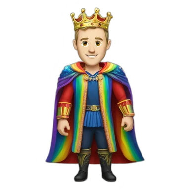 Jonathan Toews as a rainbow king with a royal robe on sticker