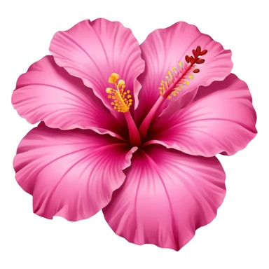 A pink hibiscus flower but in the shape of a heart sticker