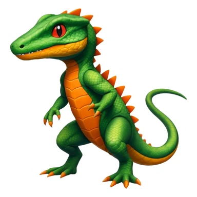 Salandit-Treecko-Kecleon-Fakémon-Pokémon-hybrid-creature (full body)  sticker