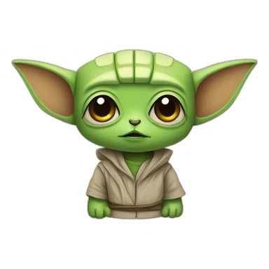 cute robot with yoda ears sticker