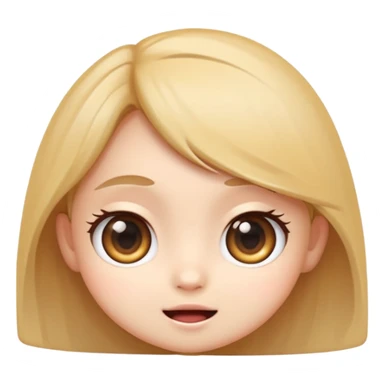 cute emoji, chibi cartoon style, big expressive eyes, soft lighting, smooth gradients, clean outlines, semi-realistic digital illustration, modern tech vibe, high detail, sticker style, transparent background sticker