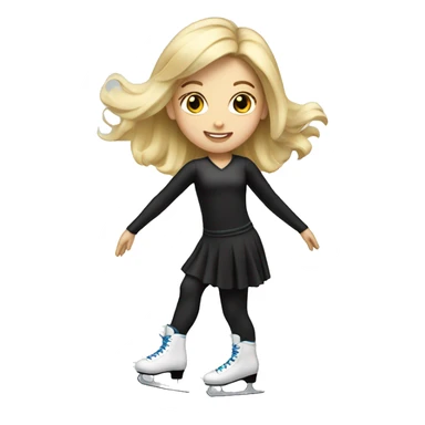 Blonde figure skating girl sticker