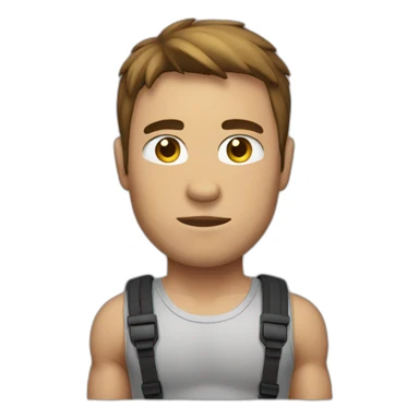 man with muscles,short hair,tired eyes,brown hair,bodysuit sticker