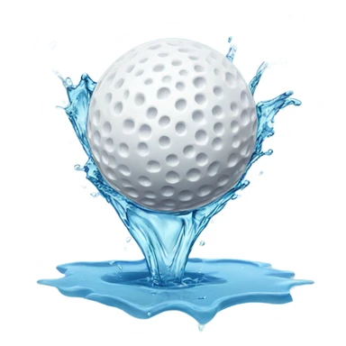Golf ball splashing water sticker