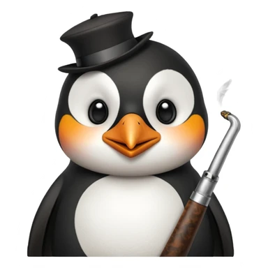 Un pingouin qui fume la pipe sticker