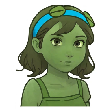 Straight Brown haired girl with blue eyes  sticker