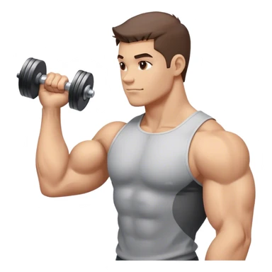 bicep side view holding a dumbbell sticker