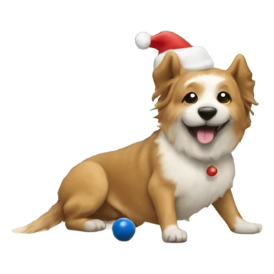 Christmas dogs playing shuffleboard sticker